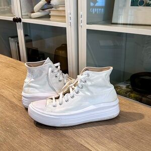 White Platform High Top Converse